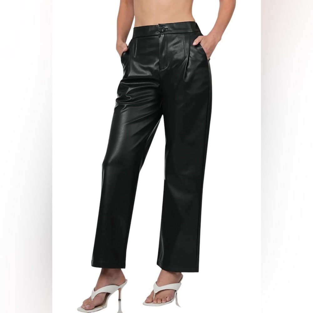 A New Day faux leather black trouser pants